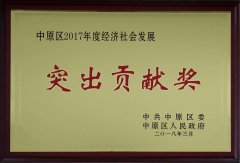 新蒲乐动（中国）荣获“中原区2017年度经济社会发展突出贡献奖”